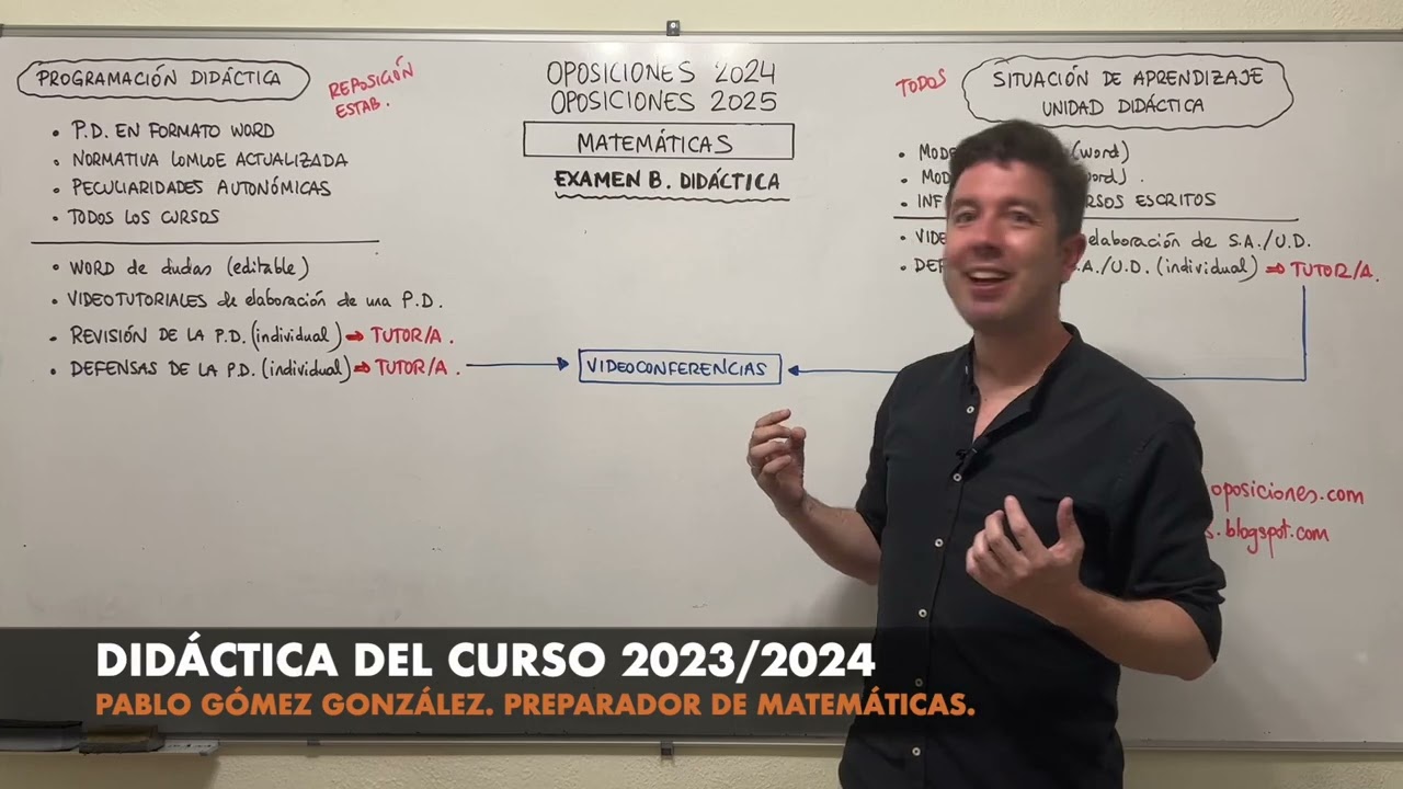 Preparación de la didáctica Oposiciones Matemáticas 2023/2024