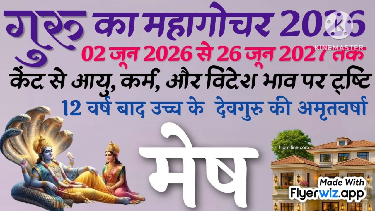 मेष राशि 2026 गुरू का गोचर | मेष लग्न 2026 | guru ka gochar 2026 | jupiter transit 2026 | Aries 2026