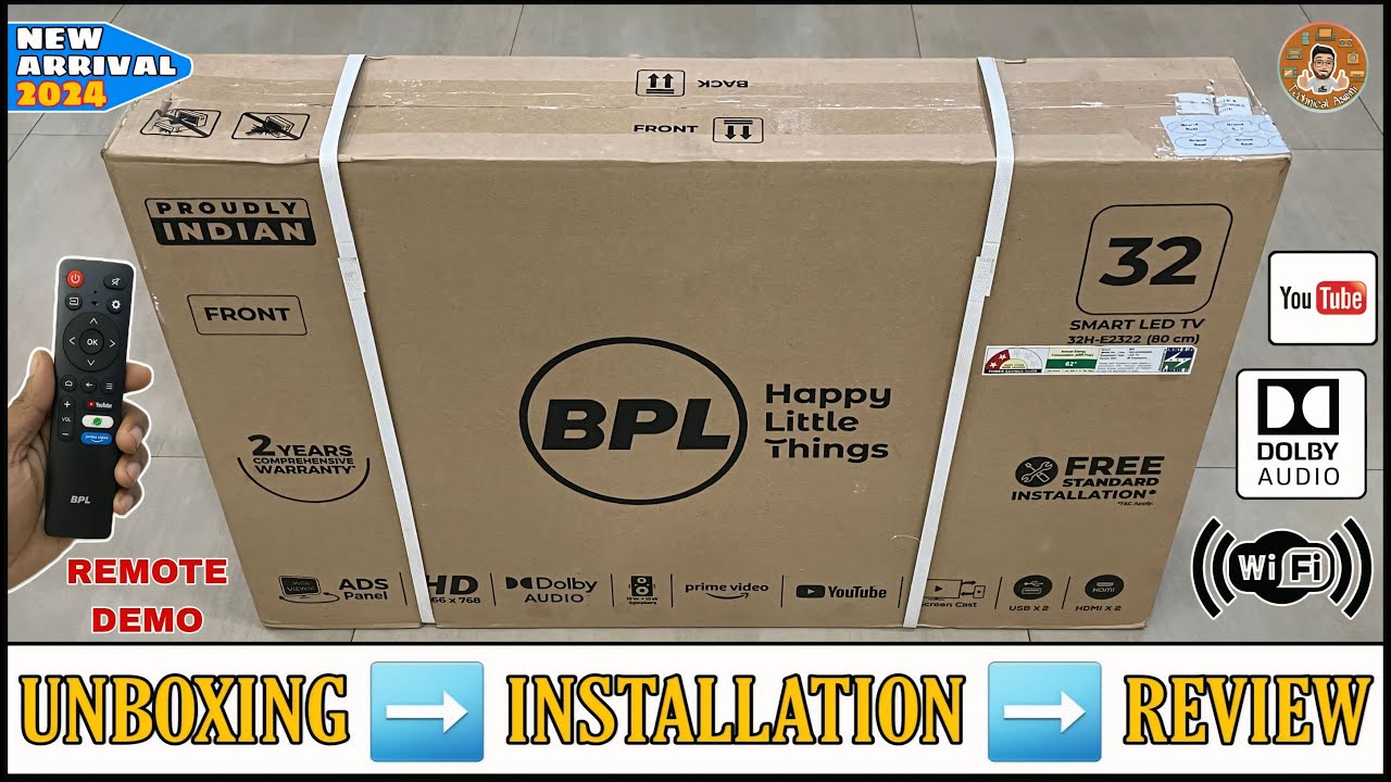 BPL 32H-E2322 2025 || 32 Inch Hd Smart Tv Unboxing And Review || Complete Remote Demo