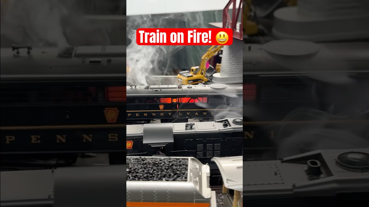 Train on Fire!🔥 #ogauge #trains #engine #fire
