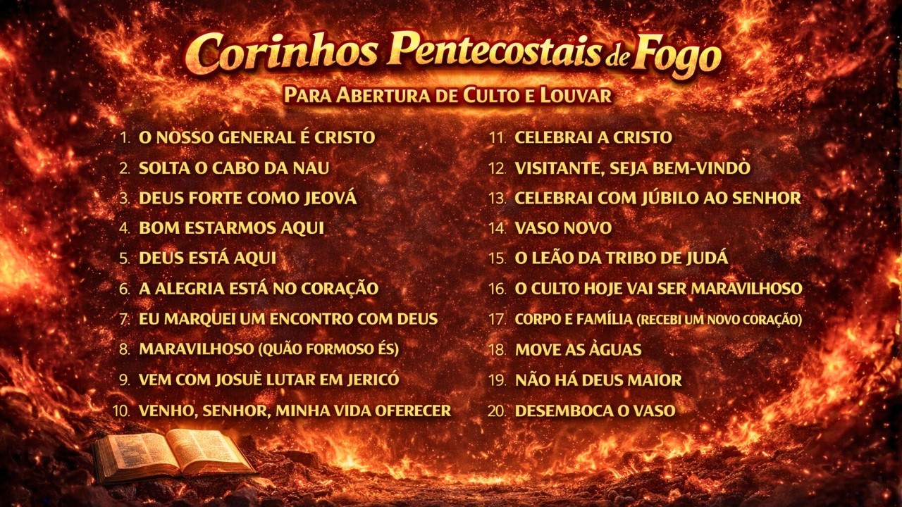 CORINHOS PENTECOSTAIS PARA ABRIR O CULTO E LOUVAR A DEUS COM MUITA ENERGIA!