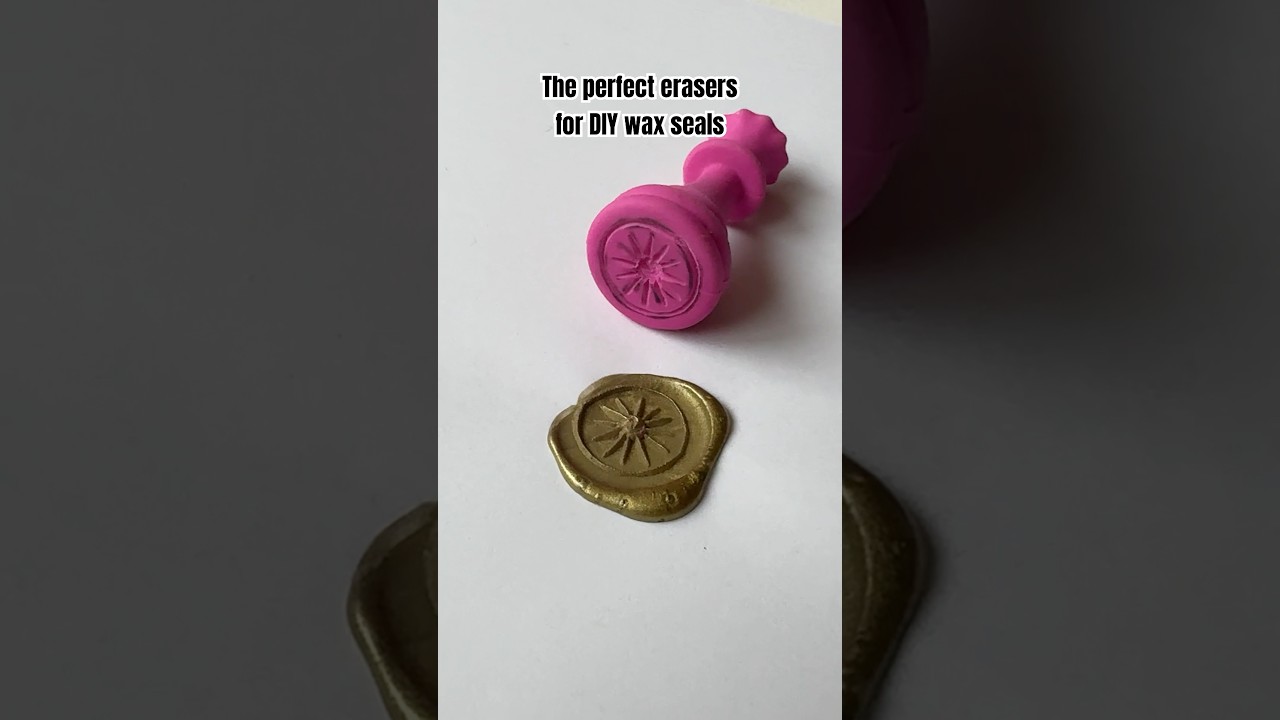 The perfect erasers for DIY wax seals! #pinkeraserart #eraserstamp #waxsealstamps #waxseals #linocut