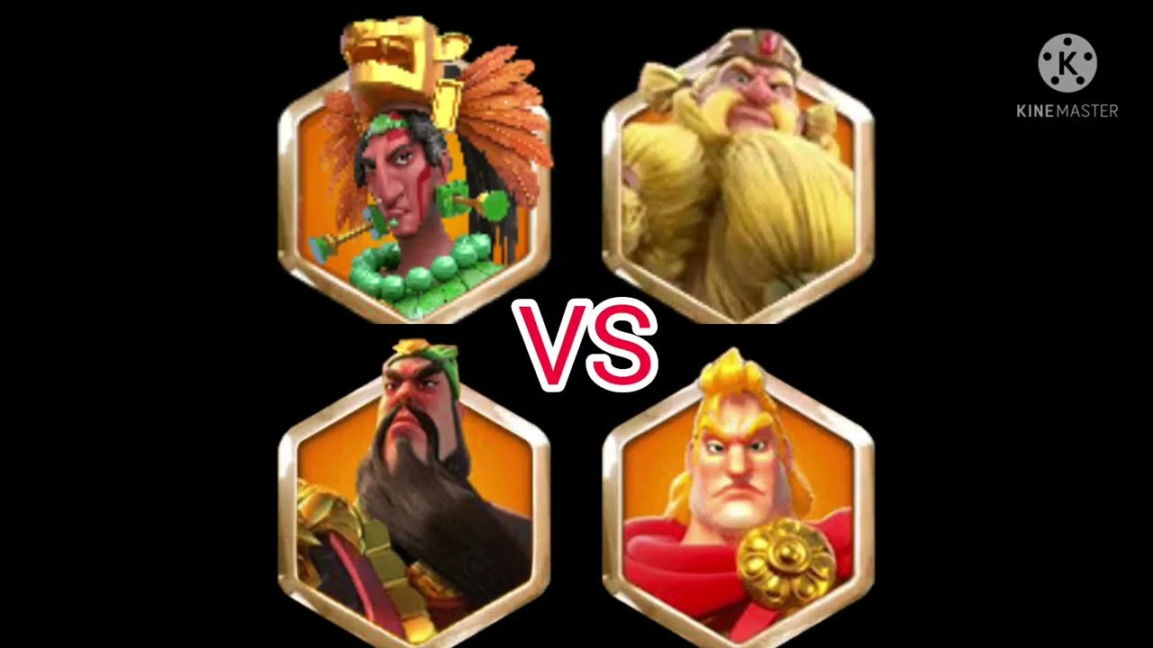 Guan yu/Alexandre MAX VS Pakal/Harald MAX #riseofkingdoms