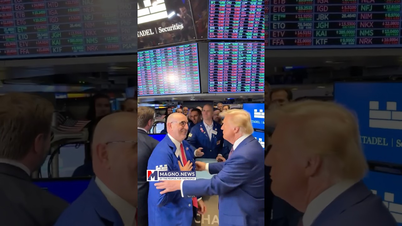 Donald Trump walking in New York Stock Exchange Trading Room after Opening Bell (Dec 12, 2024)