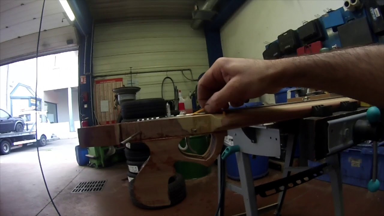 arbalète de chasse sous marine en bois EVE 110.home made wooden speargun