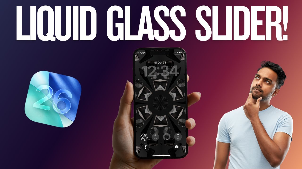 Как настроить внешний вид часов на экране блокировки iPhone с помощью слайдера Liquid Glass