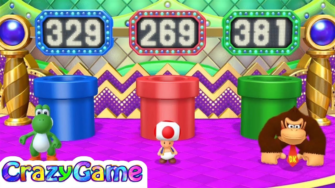 Mario Party 10 Coin Challenge - Yoshi vs Toad vs Donkey Kong 3 Player | Crazygaminghub