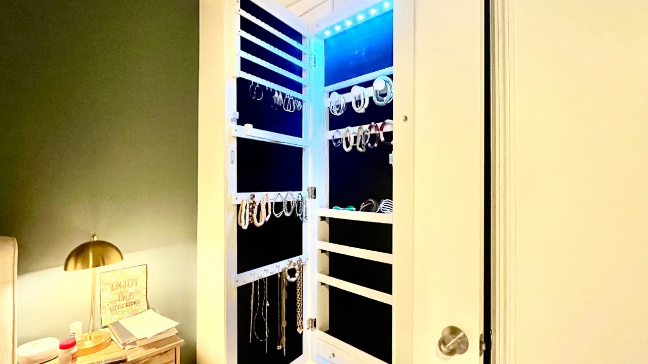 Best Over-The-Door Jewelry Organizer with Mirror + Lights!