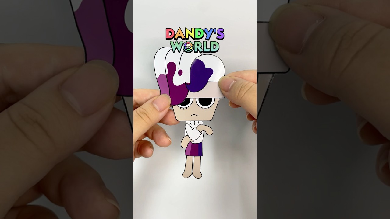 Dandy&rsquo;s World Brusha DIY 💜 Which Hair Belongs to Brusha? 💇&zwj;♀️ #dandysworld #papercraft #diy
