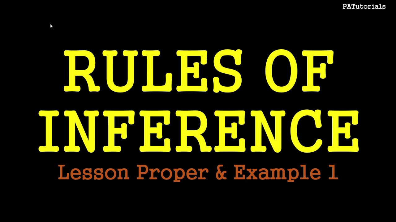 Rules of Inference - Discrete Mathematics TAGLISH | PATutorials