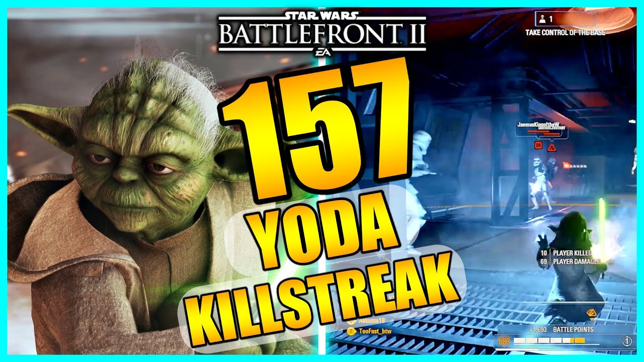 Star Wars Battlefront 2 - 157 Yoda Gameplay / Killstreak!