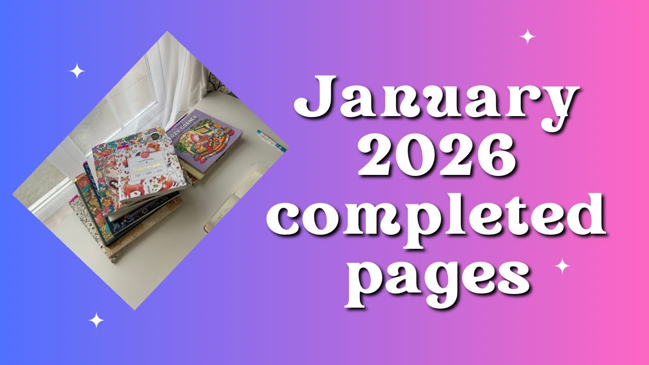 January 2026 completed pages #adultcoloring 