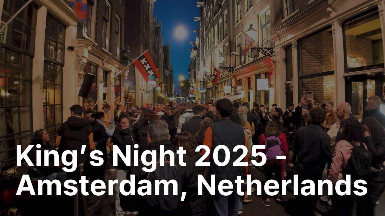 Walking Through Amsterdam on King’s Night 2025 | First Evening in the Netherlands