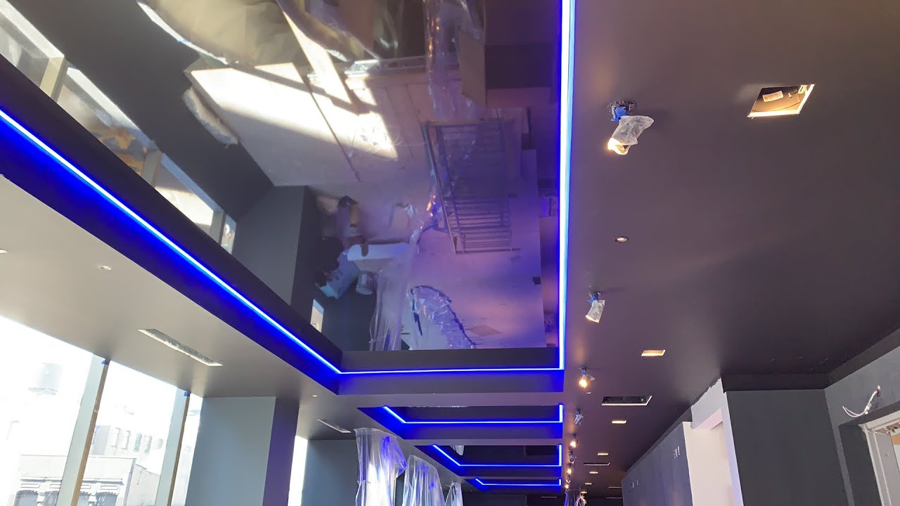 High Gloss Stretch Ceiling Installation at REGAL UNION 14 NY, NY