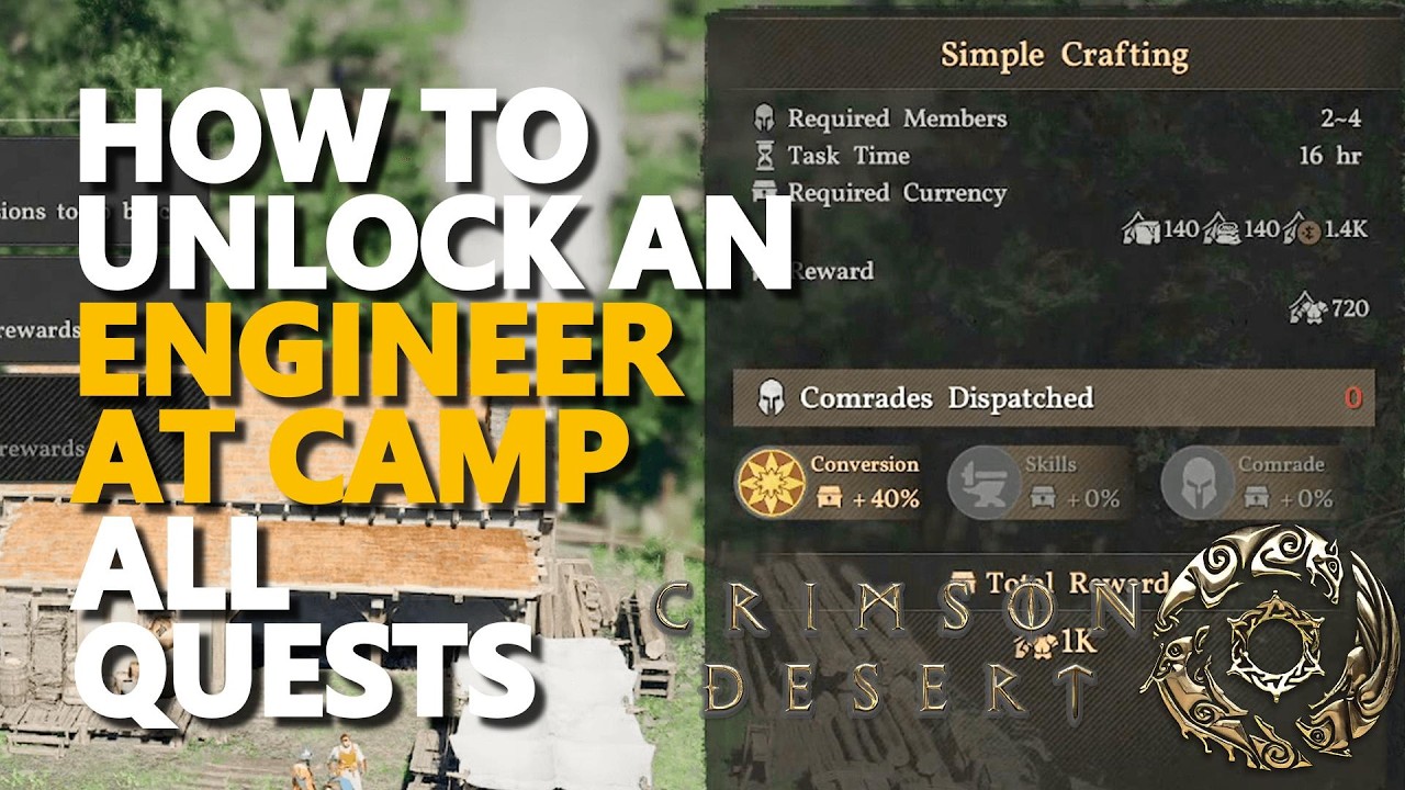 How to Unlock an Engineer at Camp ALL QUESTS Crimson Desert