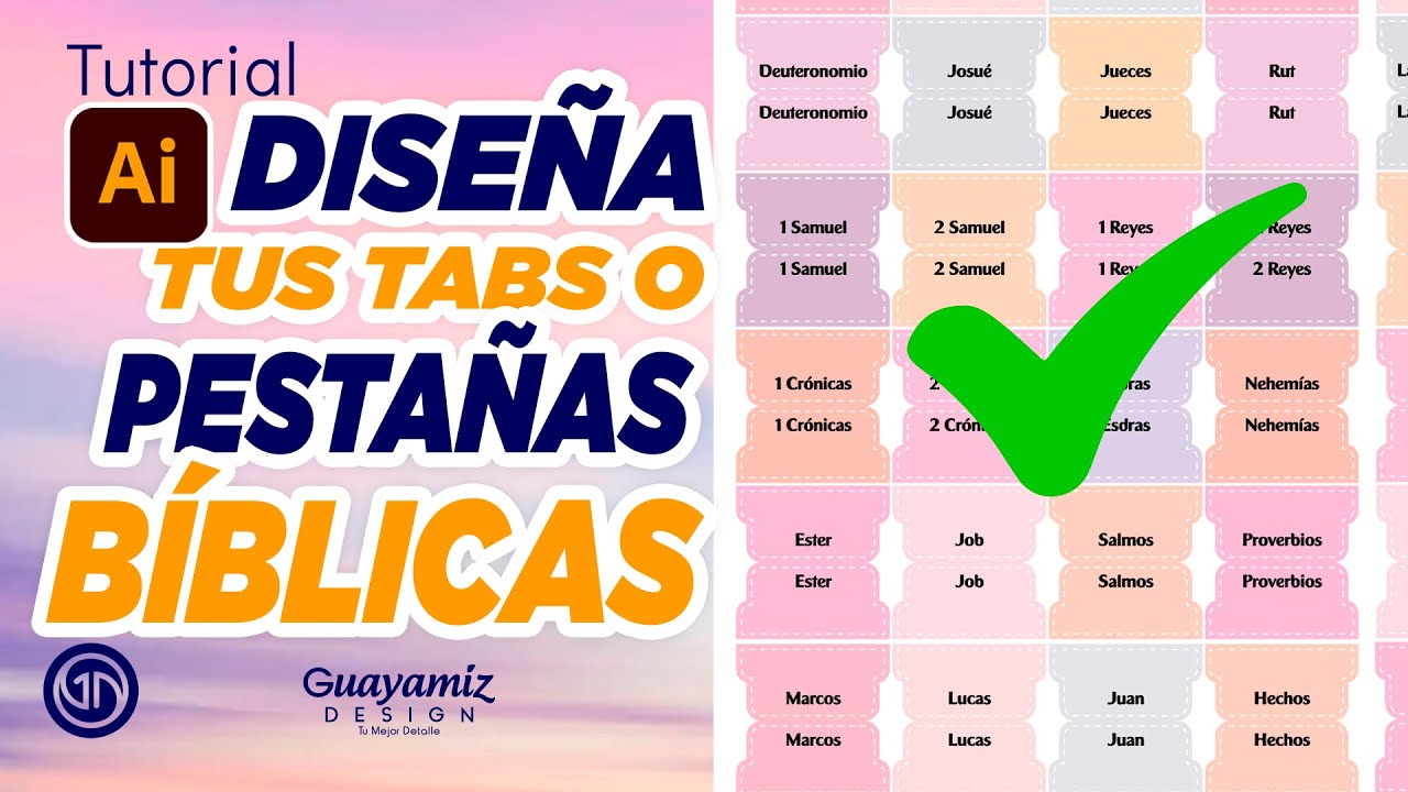 Como CREAR Pestañas o Tabs  Bíblicas  en ILLUSTRATOR  | Guayamiz Design 2024