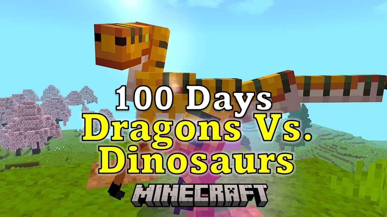 100 дней Драконы против динозавров в Minecraft / Эпизод 04: Катастрофа стая рапторов