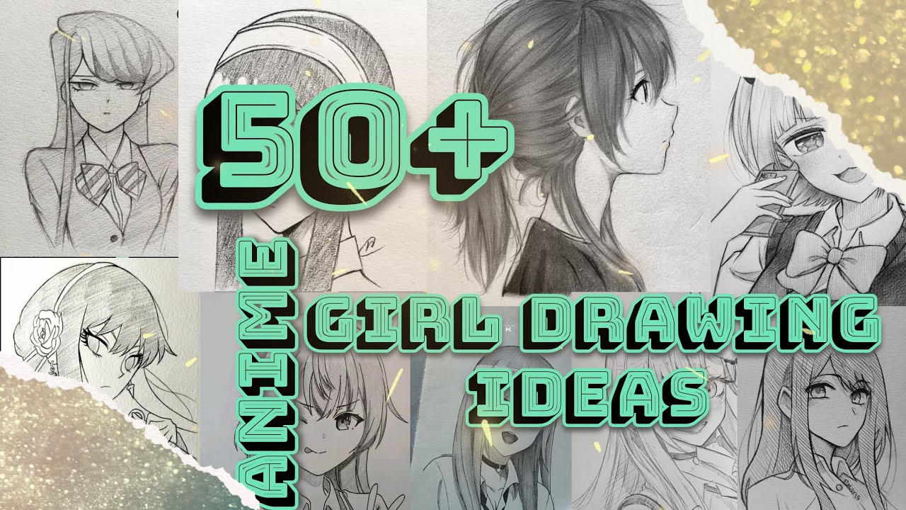 50+ aesthetic and cute anime girl drawing ideas 💡Subscribe if you like my video 🥰 #anime #drawing 