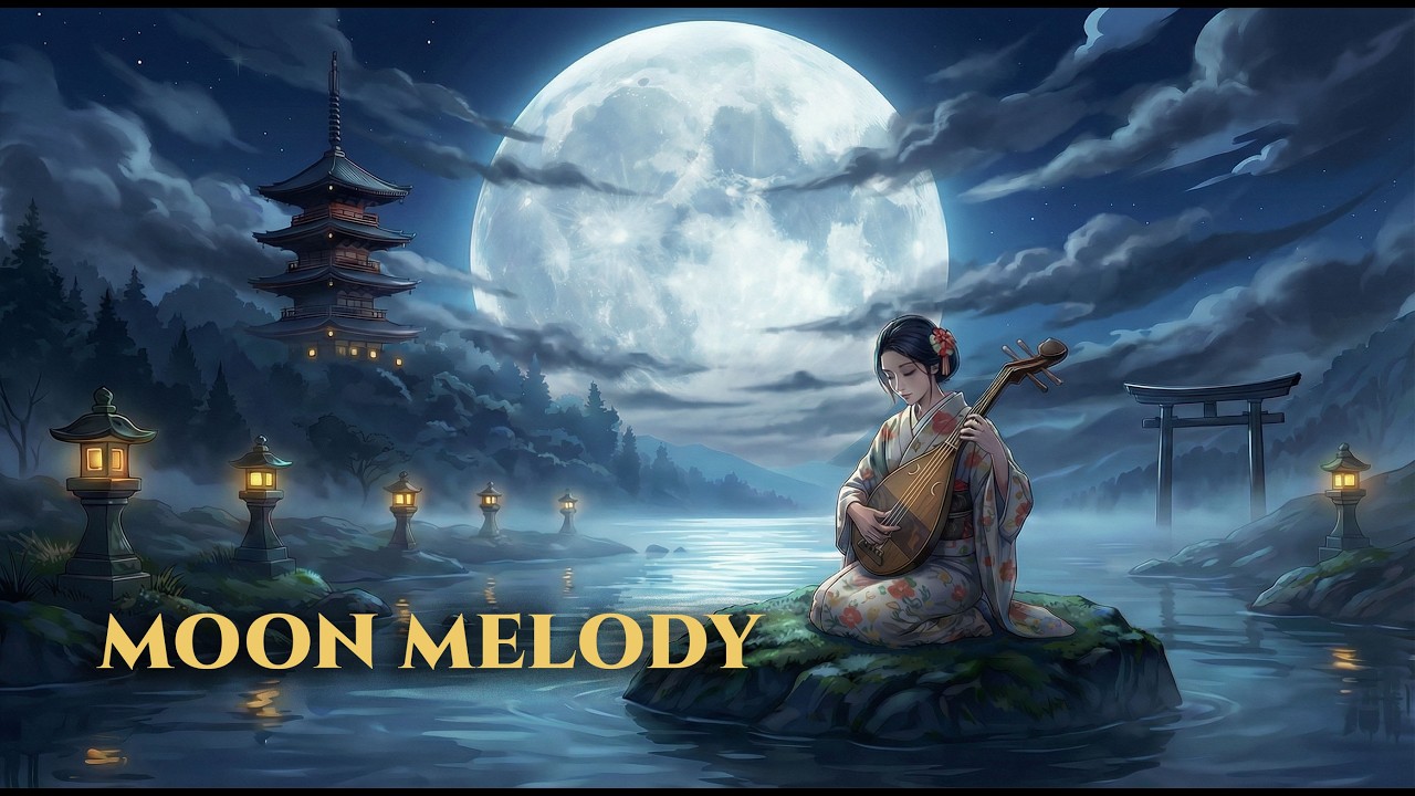Dark Japanese Ambient 🌙 Moonlit Melody | Relaxation, Sleep, Focus | 月夜