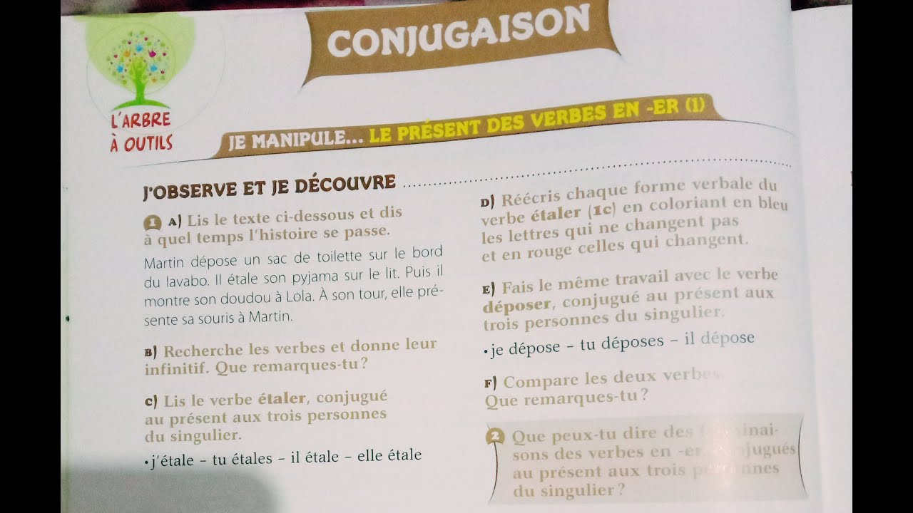 Conjugaison :  le présent des verbes en 