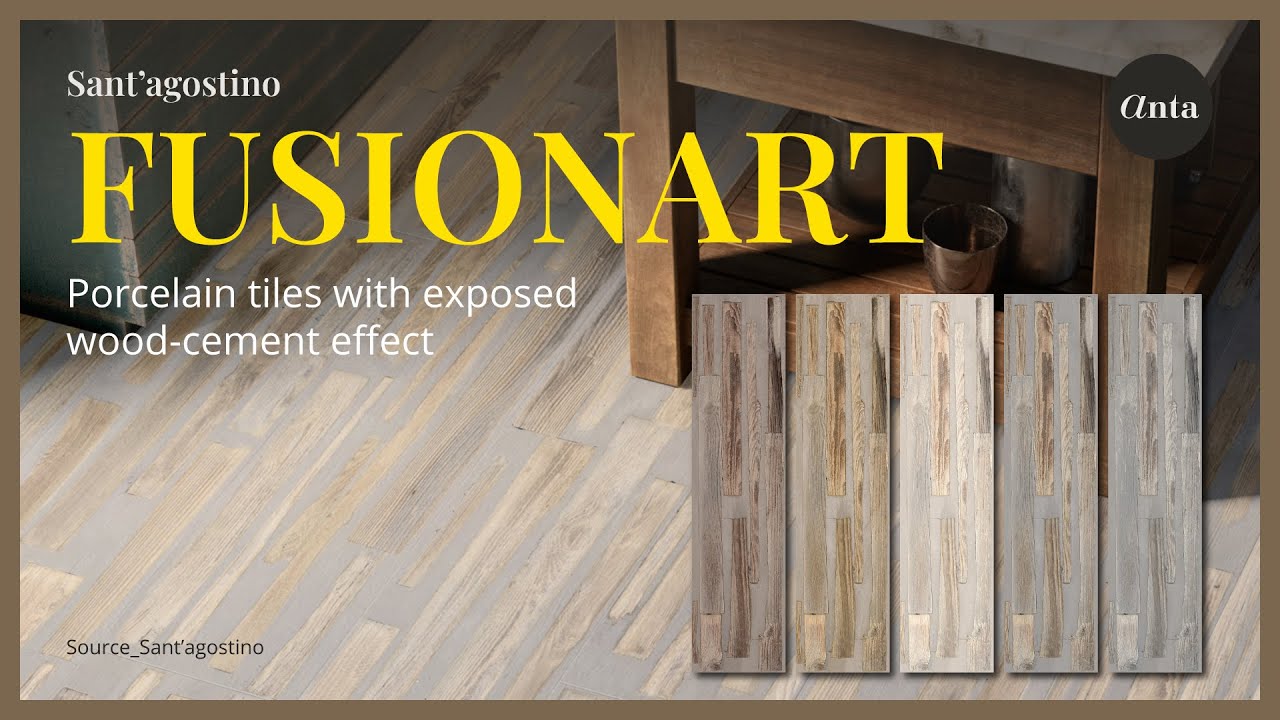 SANT'AGOSTINO ｜FUSIONART - Porcelain tiles with exposed wood-cement effect