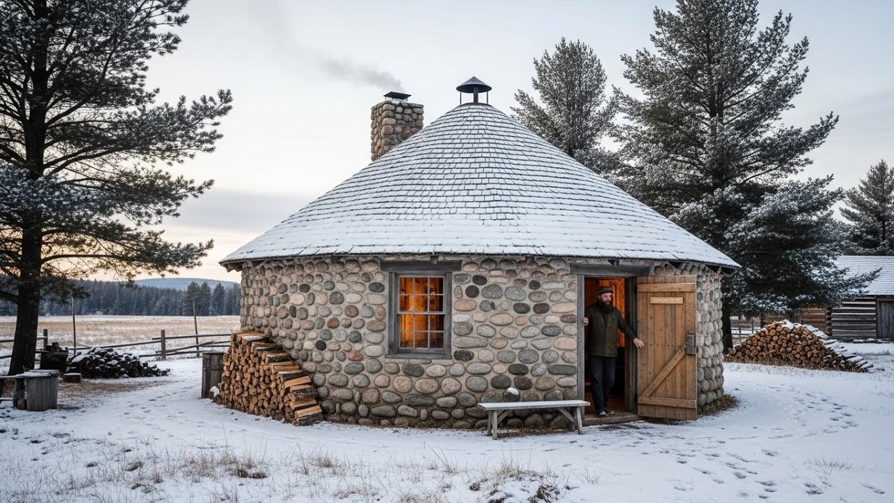 How He Built a Round Stone Cabin That Stayed 30° Warmer Overnight With No Extra Wood