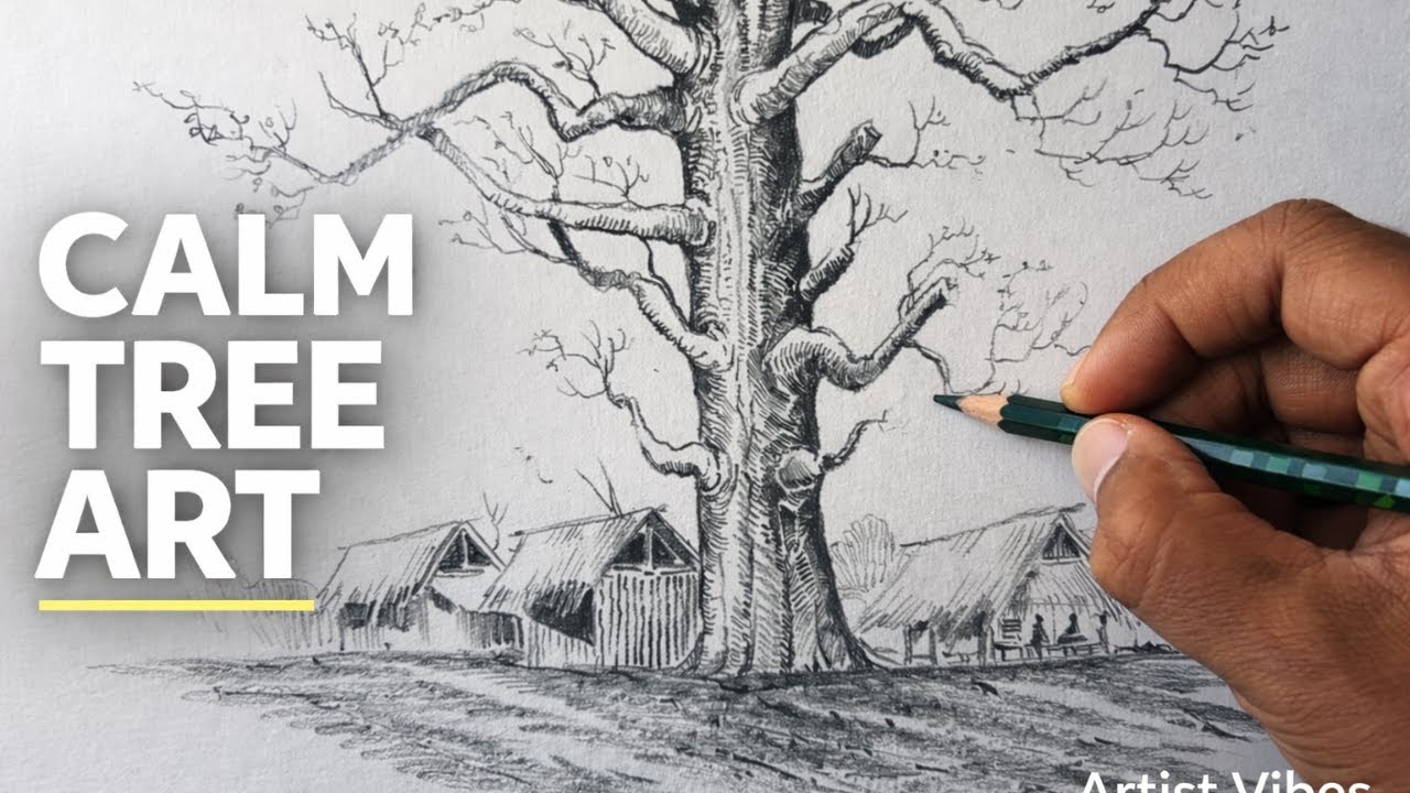 Peaceful Tree Drawing | Calm Art Vibes