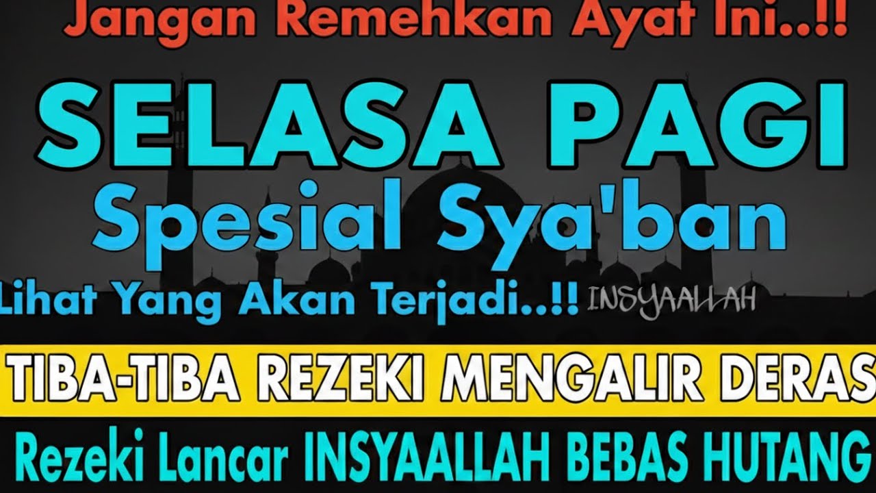 Putar Ayat ini Di Bulan Sya'ban - Segala Hajad Dikabulkan, Rezeki Mengalir Deras, Aamiin