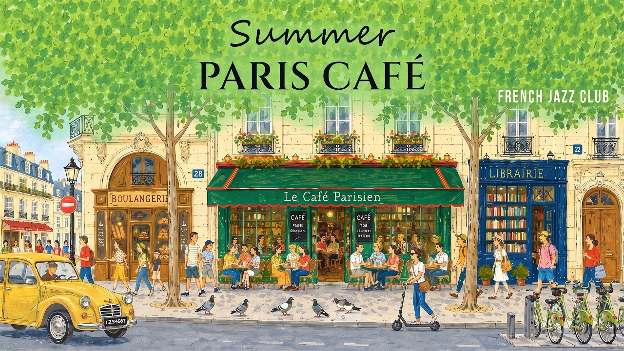 𝐏𝐚𝐫𝐢𝐬 𝐒𝐮𝐦𝐦𝐞𝐫 𝐂𝐚𝐟𝐞́ 🗼🌳 | Cozy French Caf&eacute; Music for Relax, Study & Work