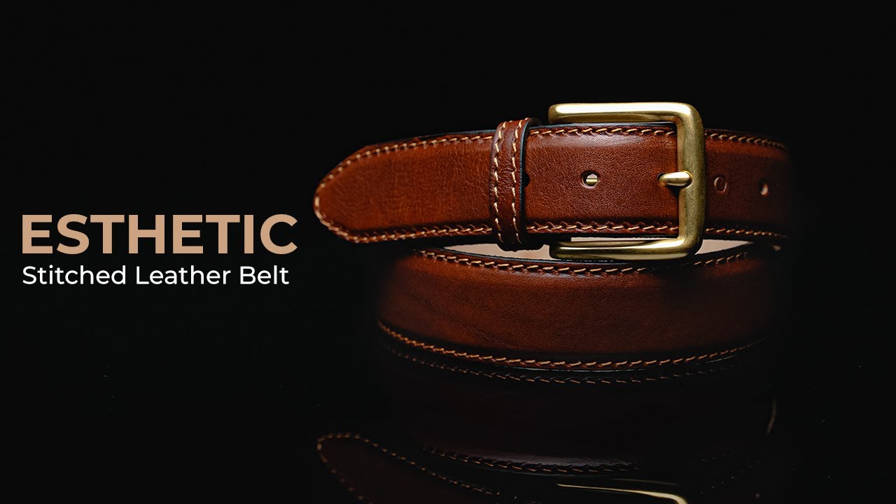 Esthetic Stitched Leather Belt &mdash; Premium Belt For Men [ Overview by Von Baer ]
