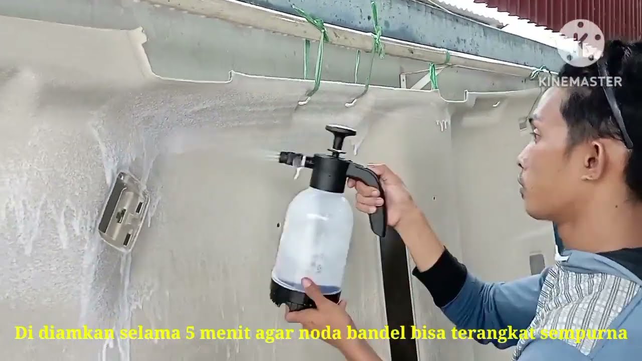 Cuci plafon mobil expander tanpa gosok tanpa sikat tanpa sentuh.... bersih sempurna