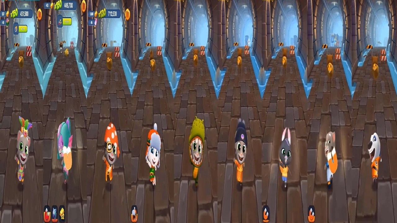 TALKING TOM GOLD RUN  Fiesta Tom VS Streamer Captain Tom  ANGELA Becca KUNGFU HANK CATCH RACCOON