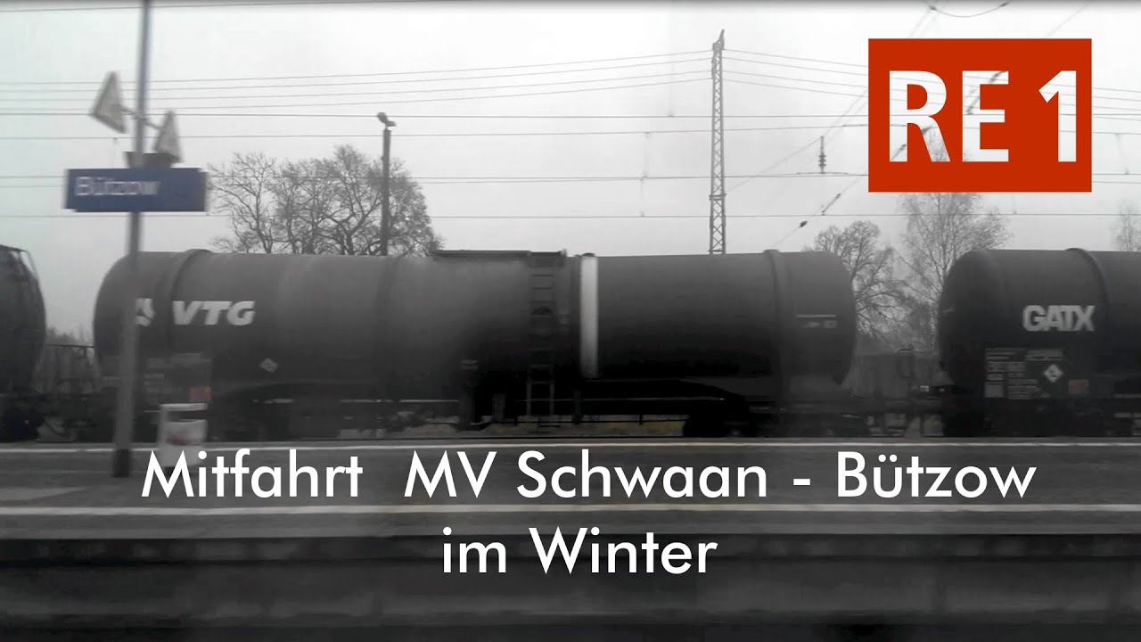 DB Regio | Mitfahrt RE 1 MV/HH im RE160 Wagen (Schwaan - Bützow im Winter)
