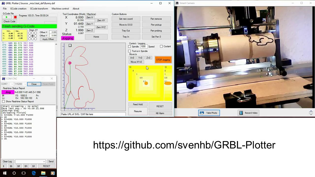 GRBL-Plotter 1.1.0.0 Setting up a rotary axis