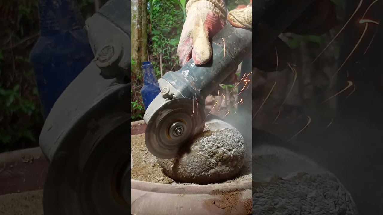 Cutting Big Quartz Stone with Angle Grinder | Satisfying Rock Cutting