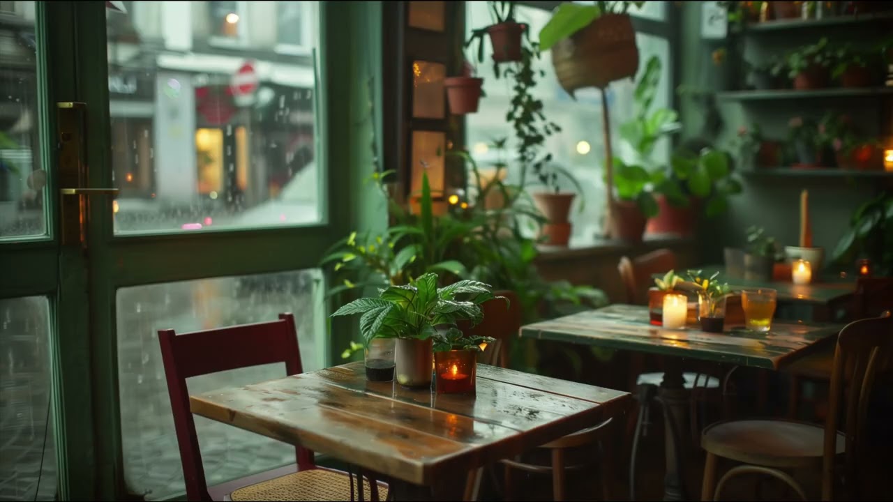 8 Hours of Cozy Rain in a Café ☕🌧️ | Deep Sleep, Relax & Study