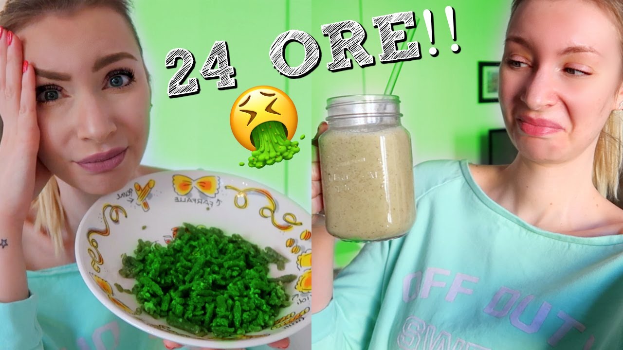 MANGIO SOLO CIBO VERDE PER 24 ORE!!!!!!!!!🤢