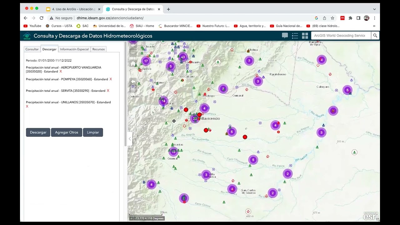 Generación de mapa de precipitación anual para el Municipio de Villavicencio
