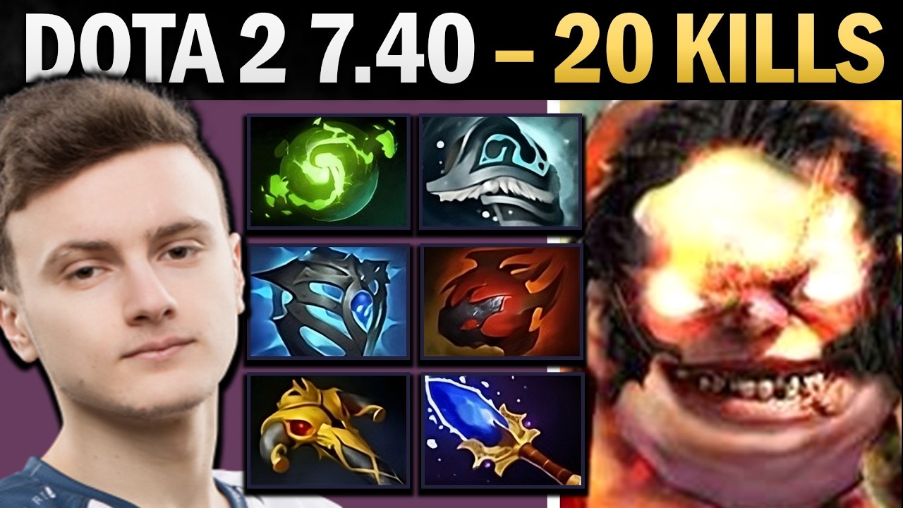Pudge Pro Mid с Tarrasque и Refresher - Dota 7.41