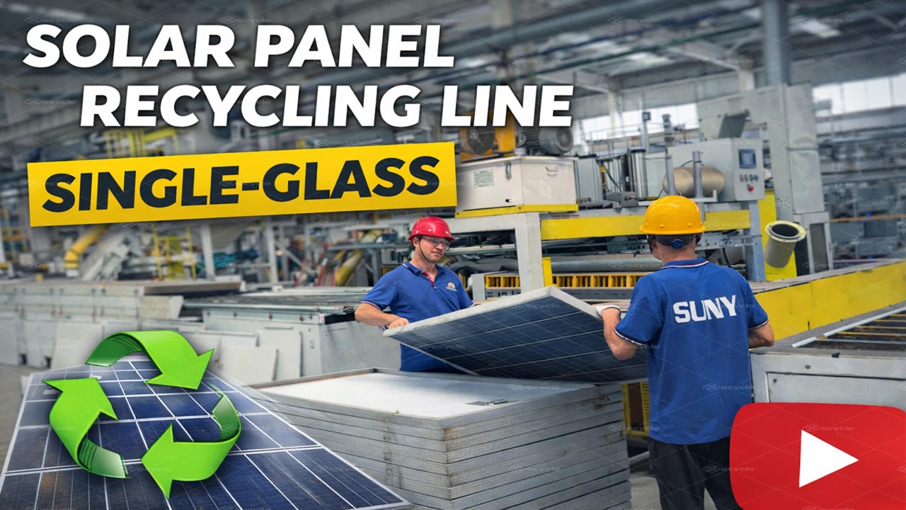 Fully Automatic Solar Panel Recycling Line | 95%+ Recovery Rate | Single Glass PV Modules