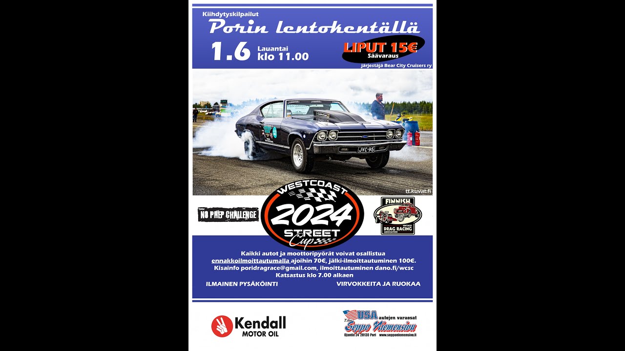 Kiihdytyskilpailut Pori 1.6.2024 live