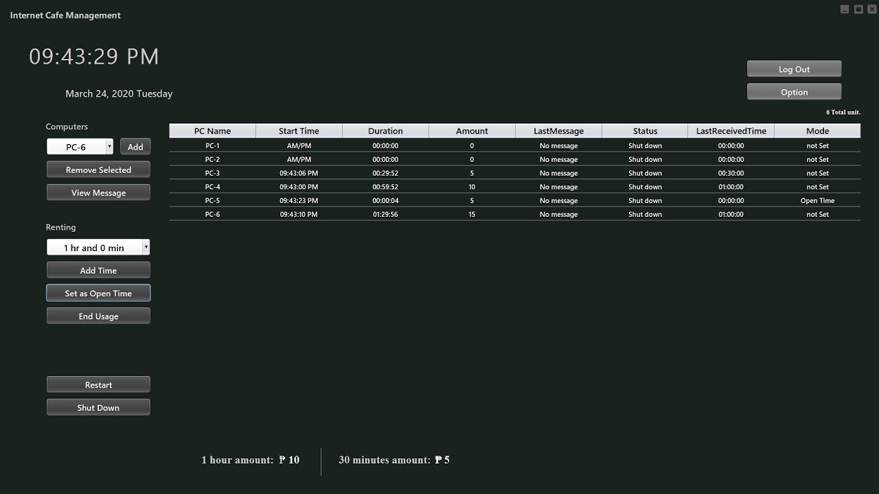 internet cafe management