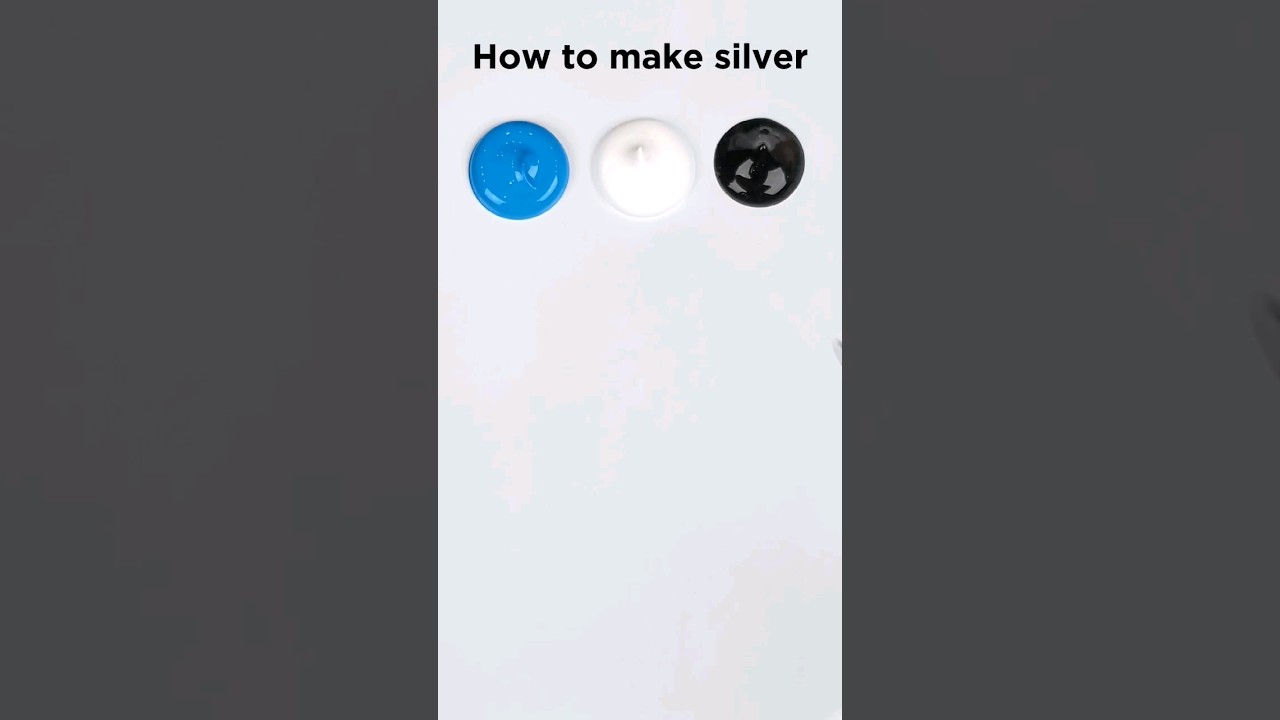 How to Make Silver From Just White, Black, Blue #colormixing #paintmixing #satisfying #asmr #shorts