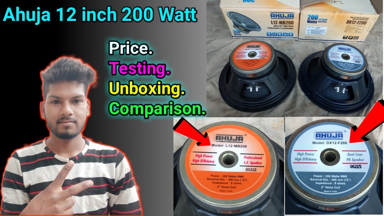 Ahuja ( L12-MB200 And DX12-F200 ) 12 inch 200 watt Speaker unboxing, Price & Testing |