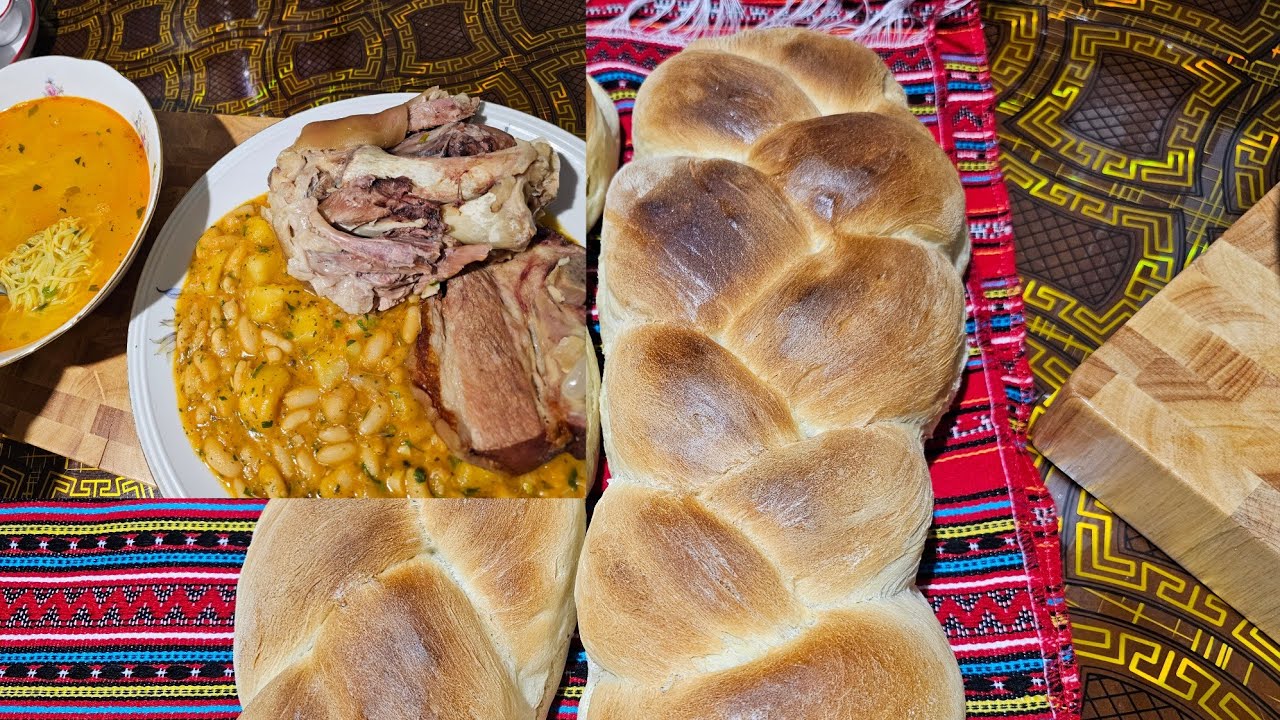 fasole uscata cu ciolan  și cazar de porc