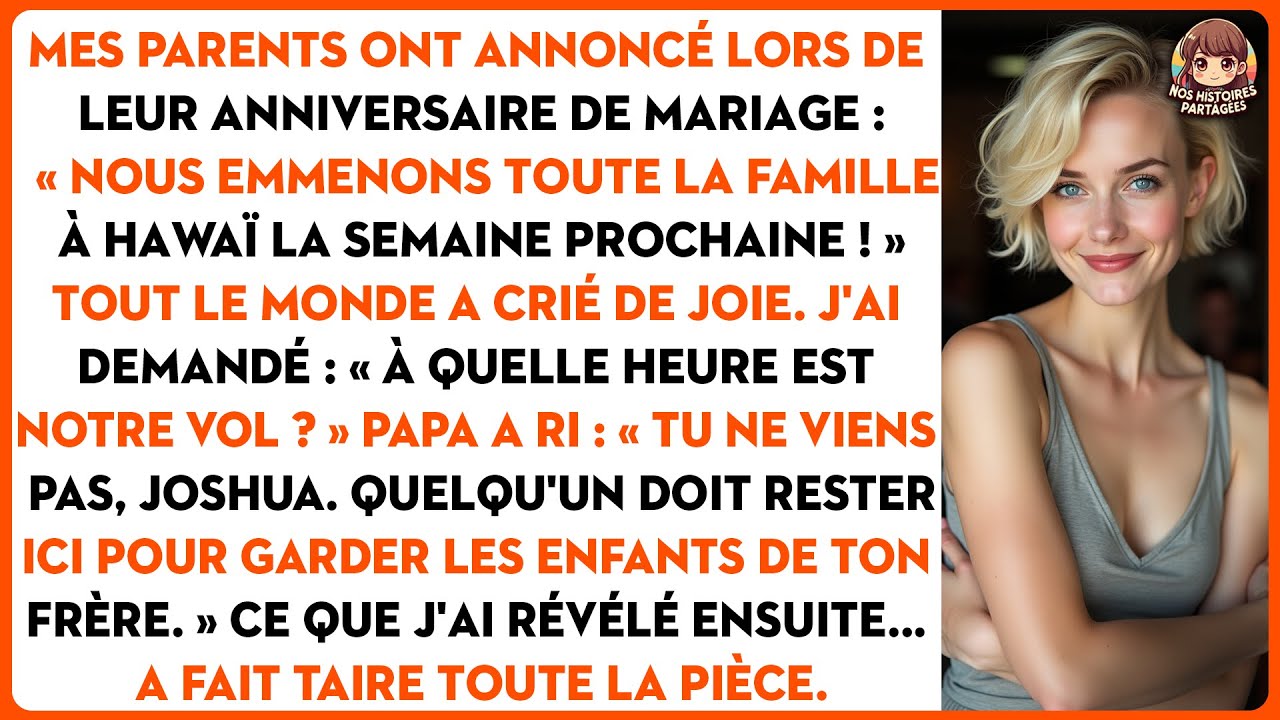 Mes parents ont annoncé lors de leur anniversaire de mariage : « Nous emmenons toute la famille...