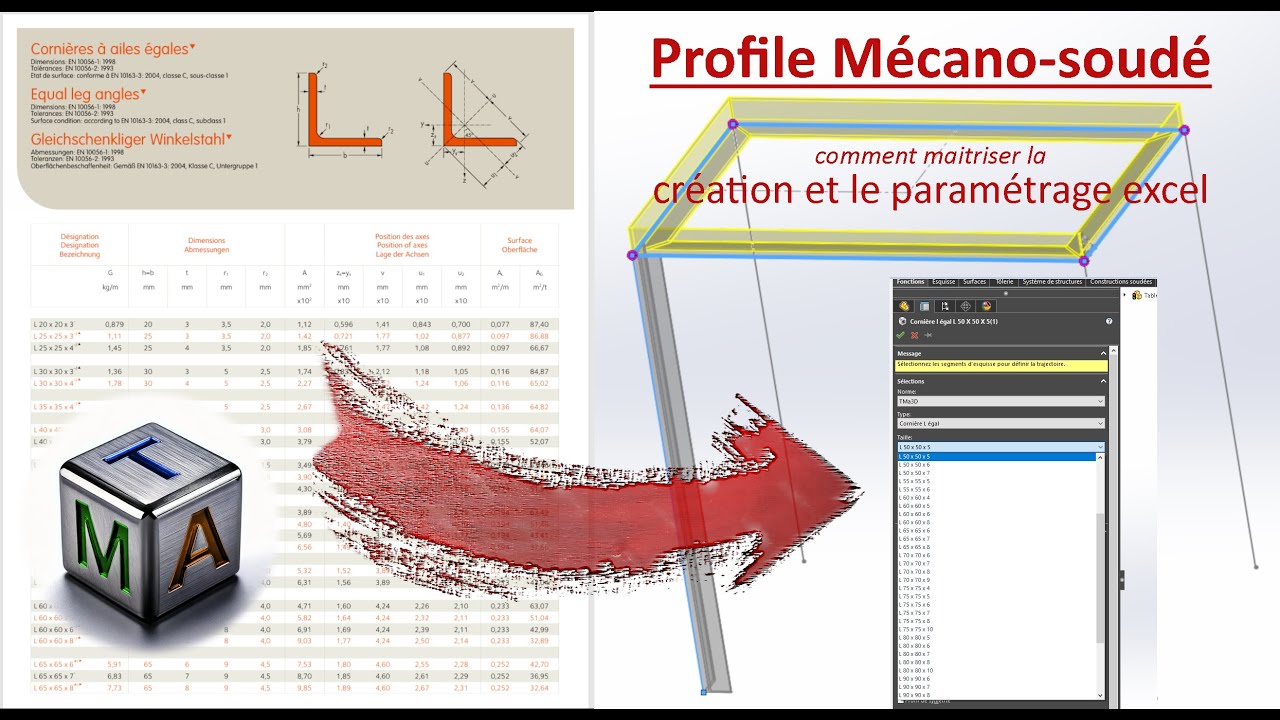 Tutoriel SolidWorks 2025 - Création bibliothèque de Profile construction soudée personnalisée