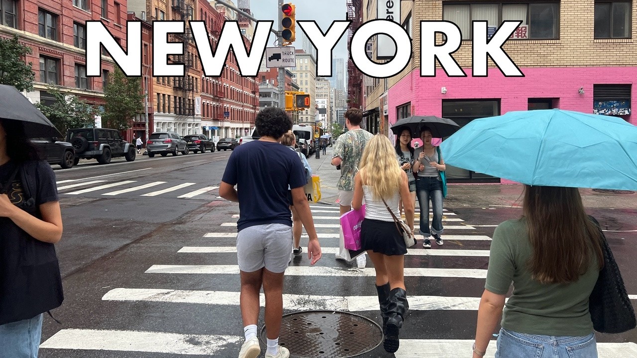 New York City LIVE Manhattan Walking Rainy Thursday