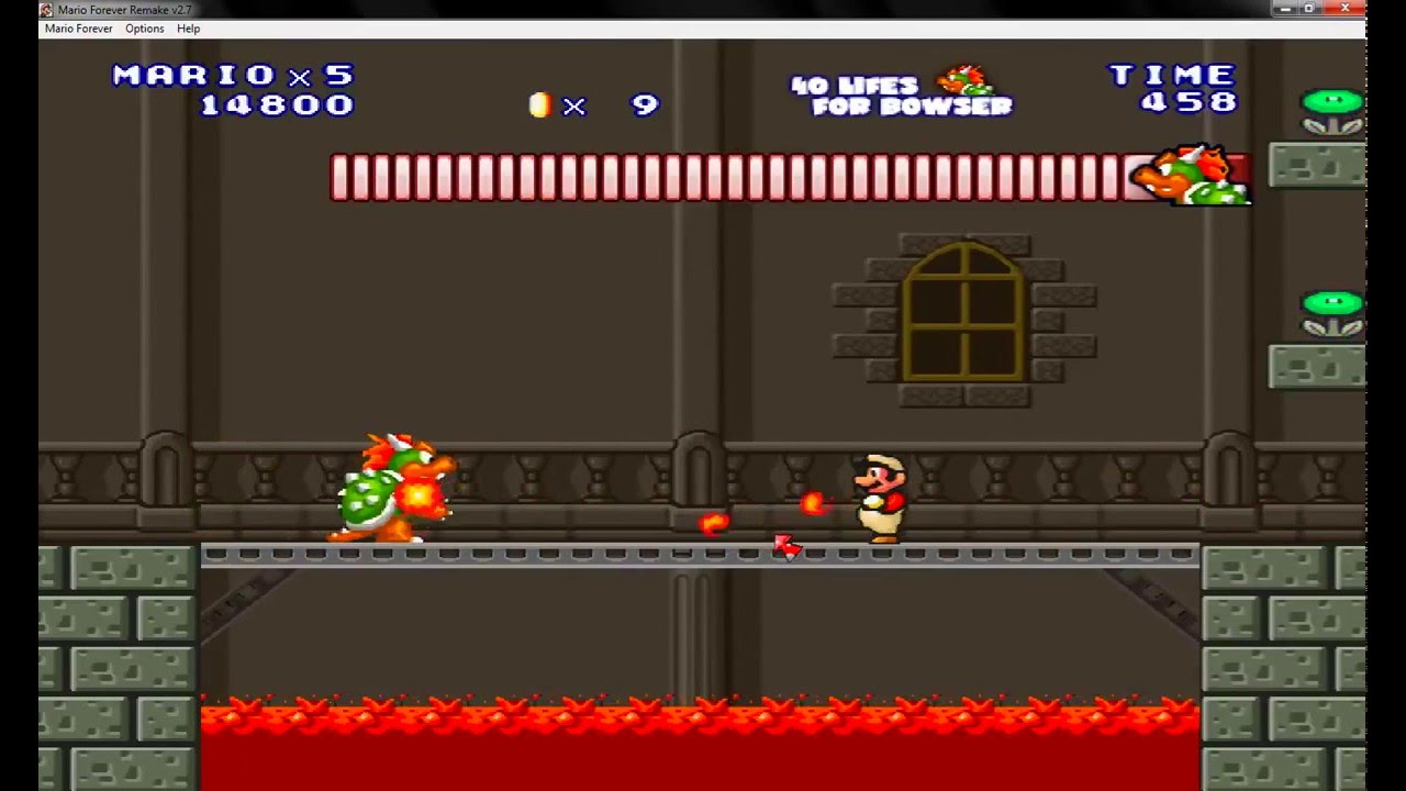 mario forever remake 40 lifes for bowser