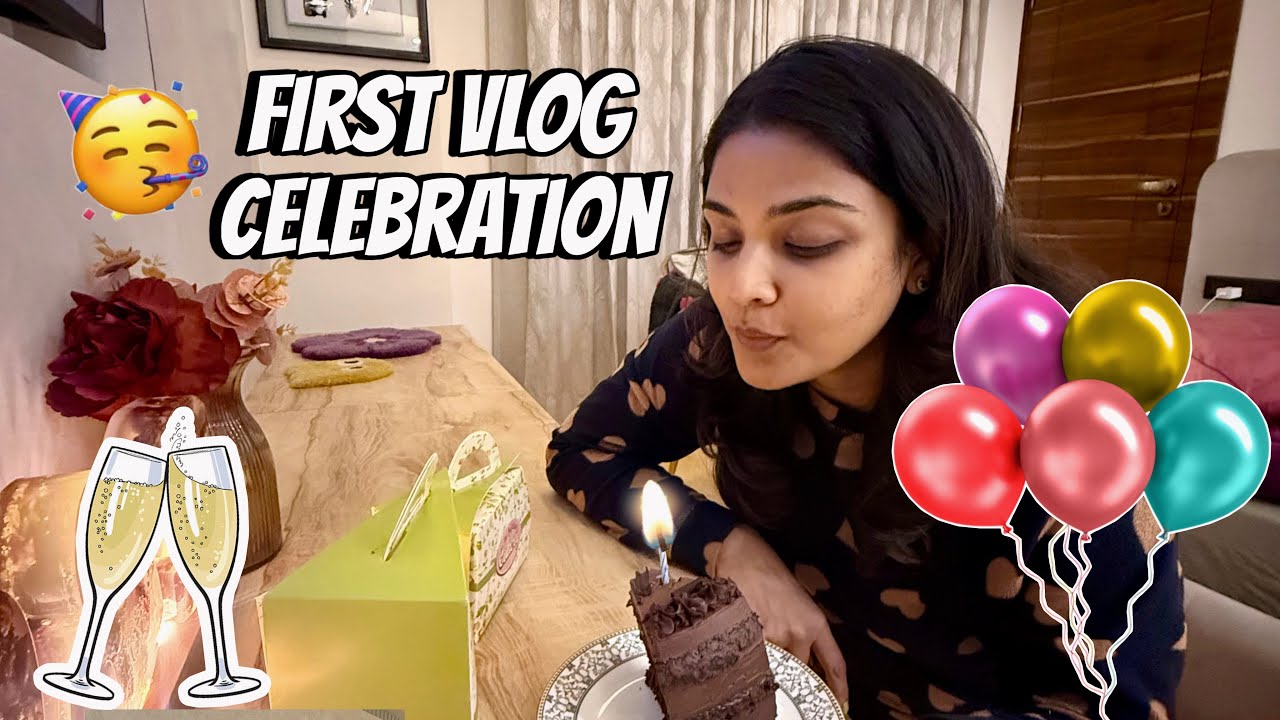 First Vlog Celebrations | Husband surprise & cute Moments | Start of my Youtube Journey